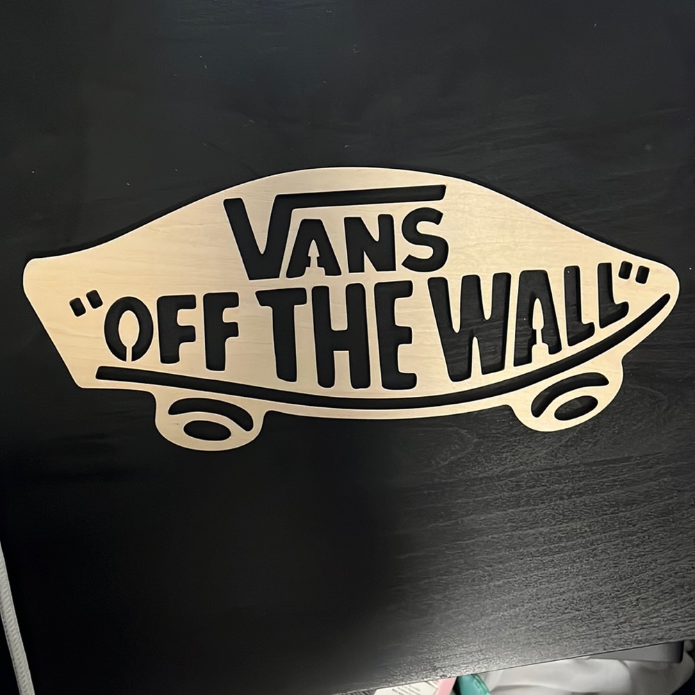 Vans wooden logo sign